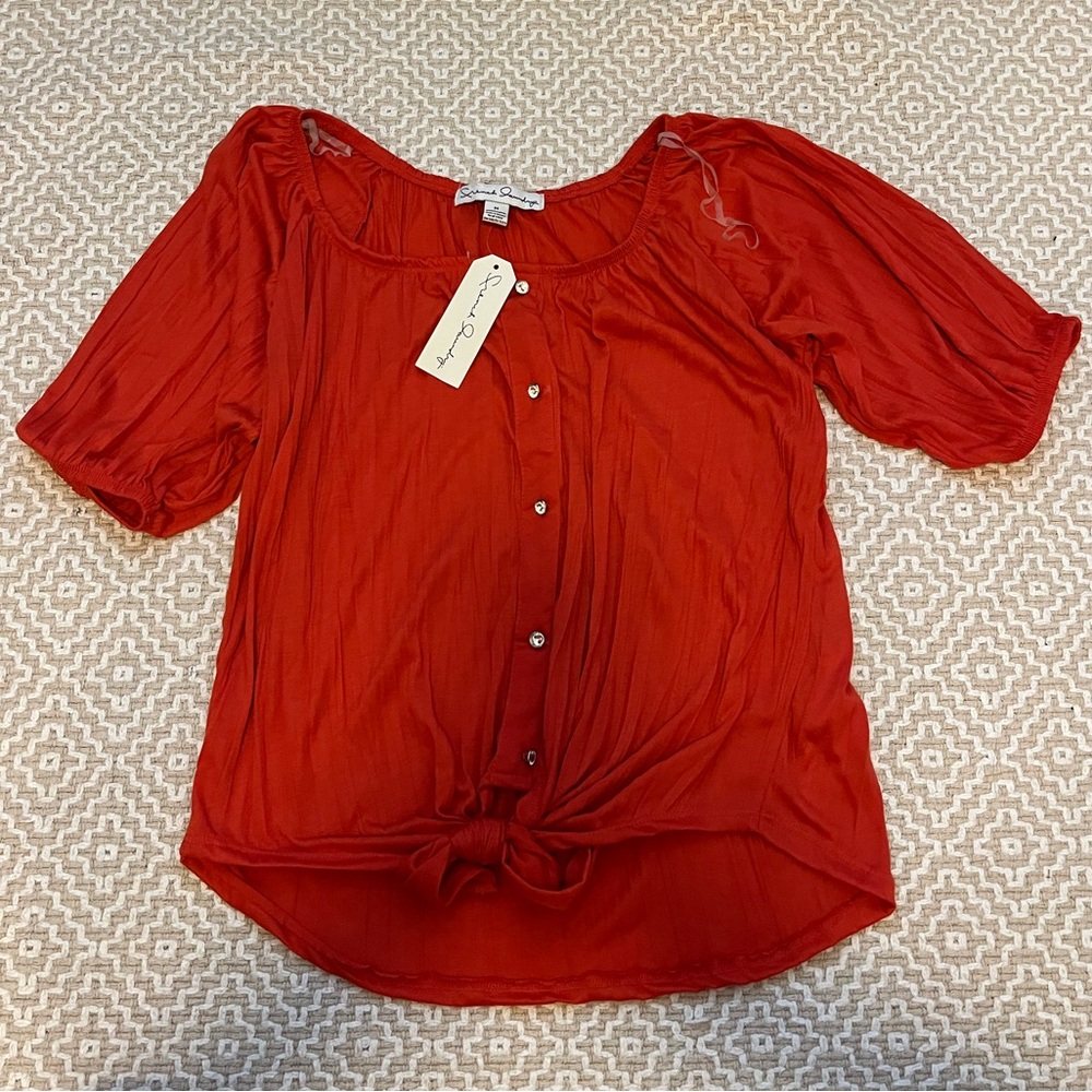 French laundry burnt orange top fits small